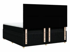 Outlet Clicnbuy Cama box spring con colchón tela 180x200 cm Negro
