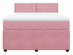 Clicnbuy Cama box spring con colchón terciopelo 160x200 cm