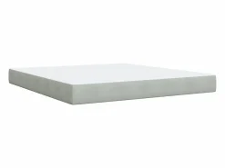 Clicnbuy Cama box spring con colchón terciopelo claro 180x200 cm Gris