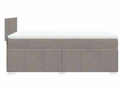 Cama box spring con colchón tela gris taupe 90x190 cm Somier - 90X190Cm