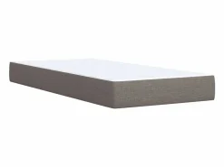 Cama box spring con colchón tela gris taupe 90x190 cm Somier - 90X190Cm
