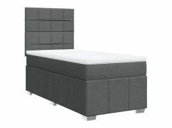 Discount Clicnbuy Cama box spring con colchón tela oscuro 90x190 cm Gris