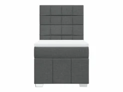 Discount Clicnbuy Cama box spring con colchón tela oscuro 90x190 cm Gris