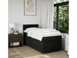 Clicnbuy Cama box spring con colchón tela 90x190 cm