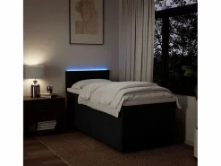 Clicnbuy Cama box spring con colchón tela 90x190 cm