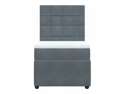 Clicnbuy Cama box spring con colchón terciopelo oscuro 90x190 cm