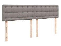 Clicnbuy Cama box spring con colchón tela gris taupe 180x200 cm Topo