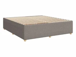 Clicnbuy Cama box spring con colchón tela gris taupe 180x200 cm Topo