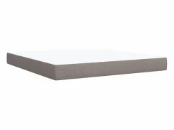Clicnbuy Cama box spring con colchón tela gris taupe 180x200 cm Topo
