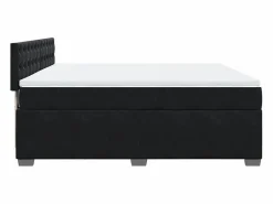 Clearance Clicnbuy Cama box spring con colchón terciopelo 180x200 cm Negro