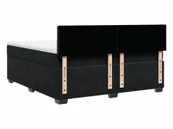 Clearance Clicnbuy Cama box spring con colchón terciopelo 180x200 cm Negro