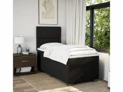 Clicnbuy Cama box spring con colchón tela 90x190 cm