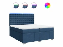 Clicnbuy Cama box spring con colchón tela 200x200 cm