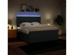 Clicnbuy Cama box spring con colchón tela 200x200 cm