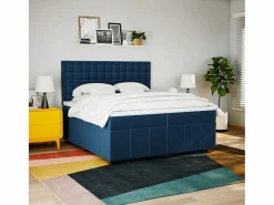 Clicnbuy Cama box spring con colchón tela 200x200 cm