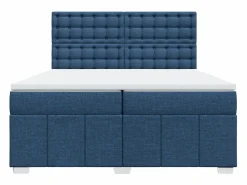 Clicnbuy Cama box spring con colchón tela 200x200 cm