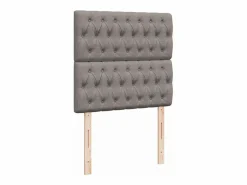 Clicnbuy Cama box spring con colchón tela gris taupe 90x190 cm