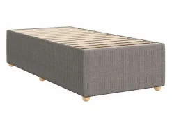 Clicnbuy Cama box spring con colchón tela gris taupe 90x190 cm