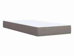 Clicnbuy Cama box spring con colchón tela gris taupe 90x190 cm
