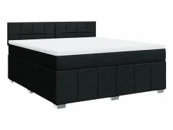 Hot Clicnbuy Cama box spring con colchón tela 180x200 cm Negro