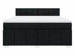 Hot Clicnbuy Cama box spring con colchón tela 180x200 cm Negro