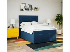 Sale Clicnbuy Cama box spring con colchón tela 160x200 cm Azul
