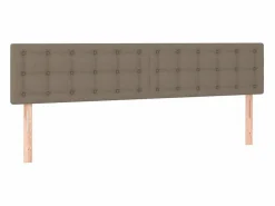 Online Cama box spring con colchón LED tela gris taupe 180x200 cm Somier - 180X200Cm