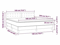 Online Cama box spring con colchón LED tela gris taupe 180x200 cm Somier - 180X200Cm