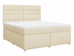 Clicnbuy Cama box spring con colchón tela color 180x200 cm