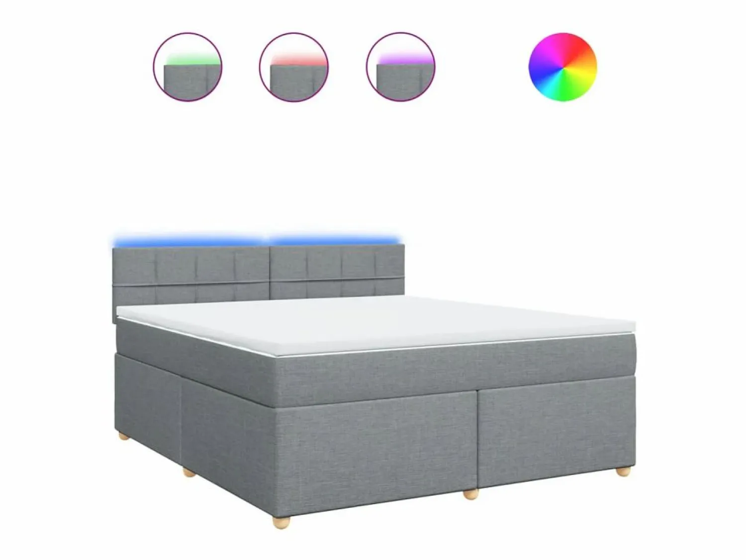 Discount Clicnbuy Cama box spring con colchón tela claro 180x200 cm Gris