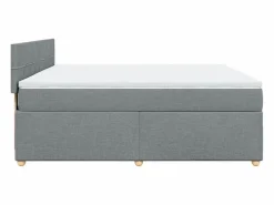 Discount Clicnbuy Cama box spring con colchón tela claro 180x200 cm Gris