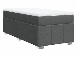 Outlet Clicnbuy Cama box spring con colchón tela oscuro 90x190 cm Gris