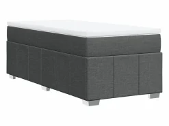 Outlet Clicnbuy Cama box spring con colchón tela oscuro 90x190 cm Gris