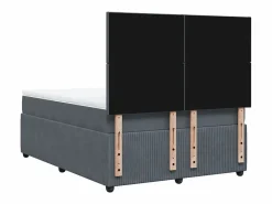 Hot Clicnbuy Cama box spring con colchón terciopelo oscuro 140x190 cm Gris