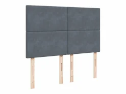 Hot Clicnbuy Cama box spring con colchón terciopelo oscuro 140x190 cm Gris