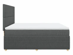 Clicnbuy Cama box spring con colchón tela oscuro 180x200 cm