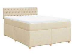 Clicnbuy Cama box spring con colchón tela color 160x200 cm