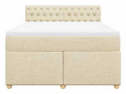 Clicnbuy Cama box spring con colchón tela color 160x200 cm