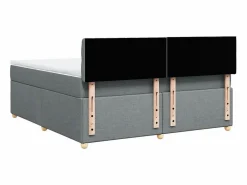 Clearance Cama box spring con colchón tela claro 180x200 cm Somier - 180X200Cm
