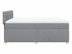 Clicnbuy Cama box spring con colchón tela claro 160x200 cm