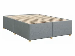 Clicnbuy Cama box spring con colchón tela claro 160x200 cm