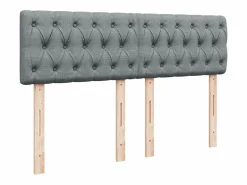 Clicnbuy Cama box spring con colchón tela claro 160x200 cm