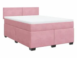 Online Clicnbuy Cama box spring con colchón terciopelo 160x200 cm Rosa