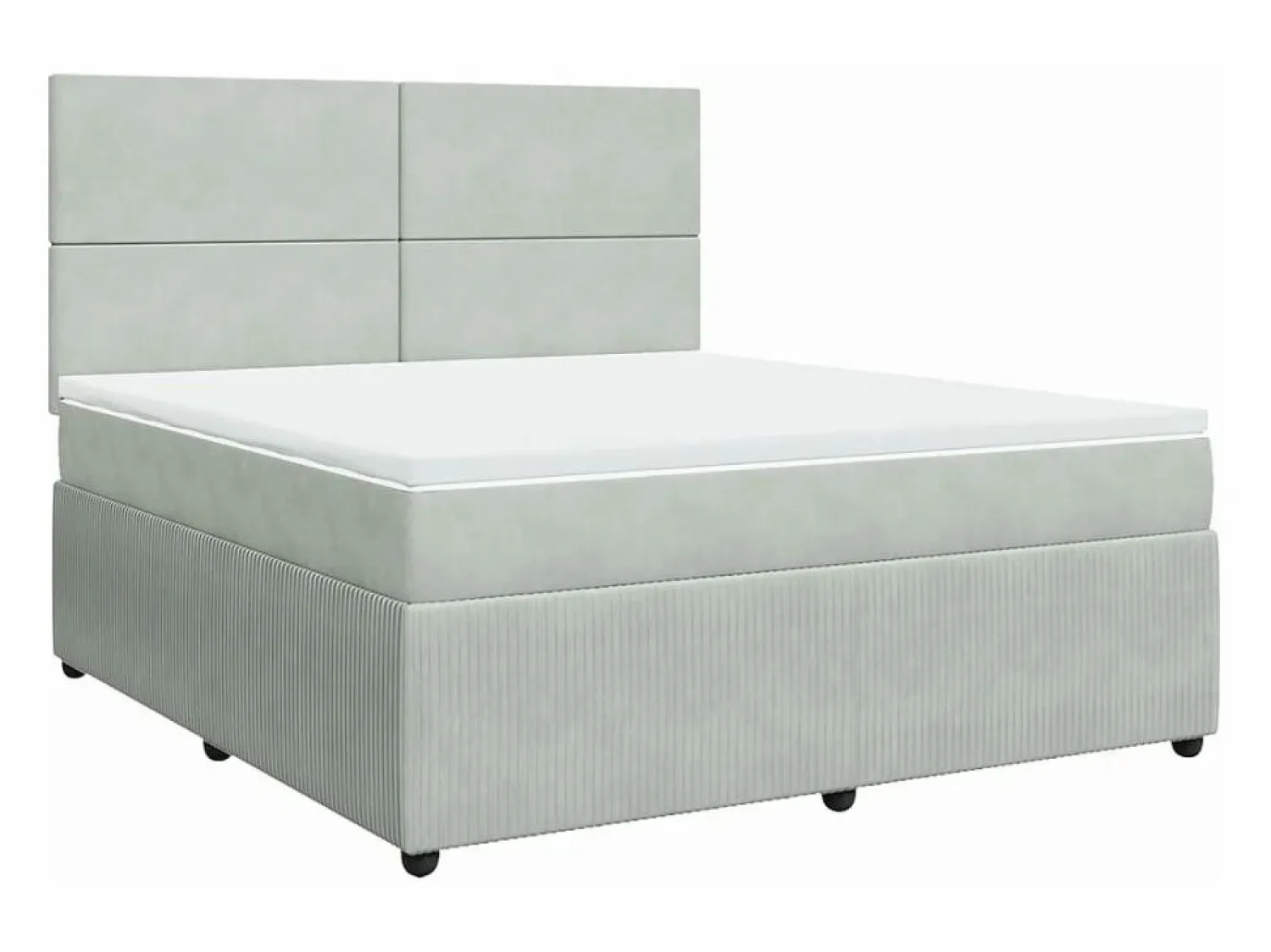 Clicnbuy Cama box spring con colchón terciopelo claro 180x200 cm