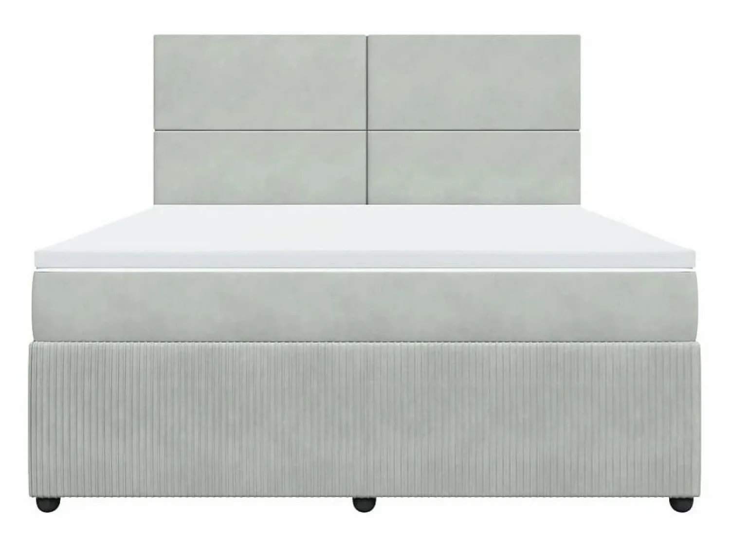 Clicnbuy Cama box spring con colchón terciopelo claro 180x200 cm