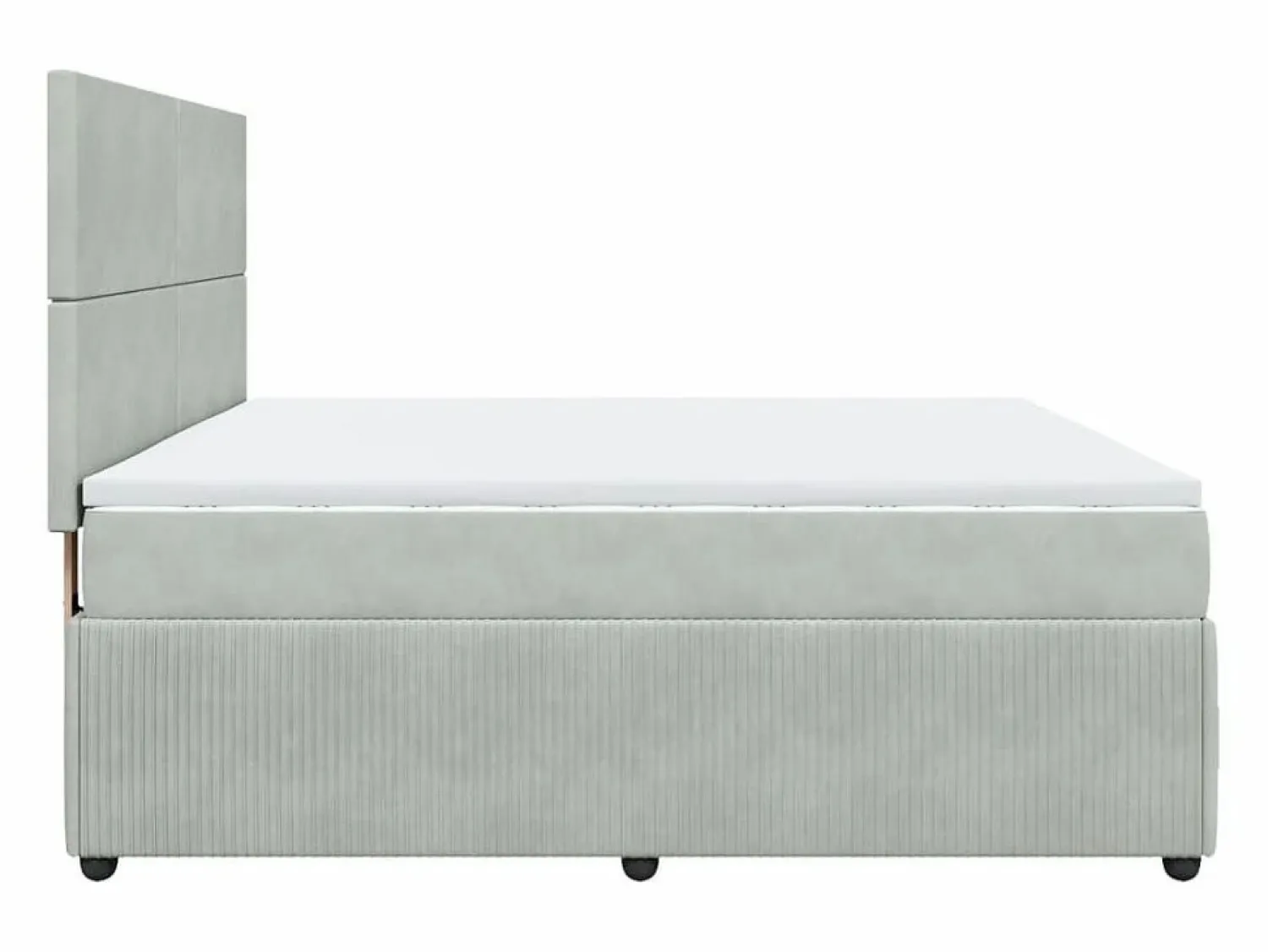 Clicnbuy Cama box spring con colchón terciopelo claro 180x200 cm