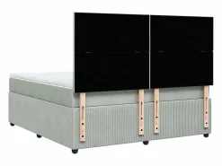 Clicnbuy Cama box spring con colchón terciopelo claro 180x200 cm