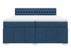 Best Clicnbuy Cama box spring con colchón tela 200x200 cm Azul