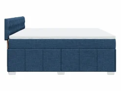 Best Clicnbuy Cama box spring con colchón tela 200x200 cm Azul
