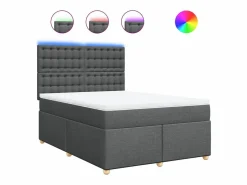 Sale Cama box spring con colchón tela oscuro 160x200 cm Somier - 160X200Cm